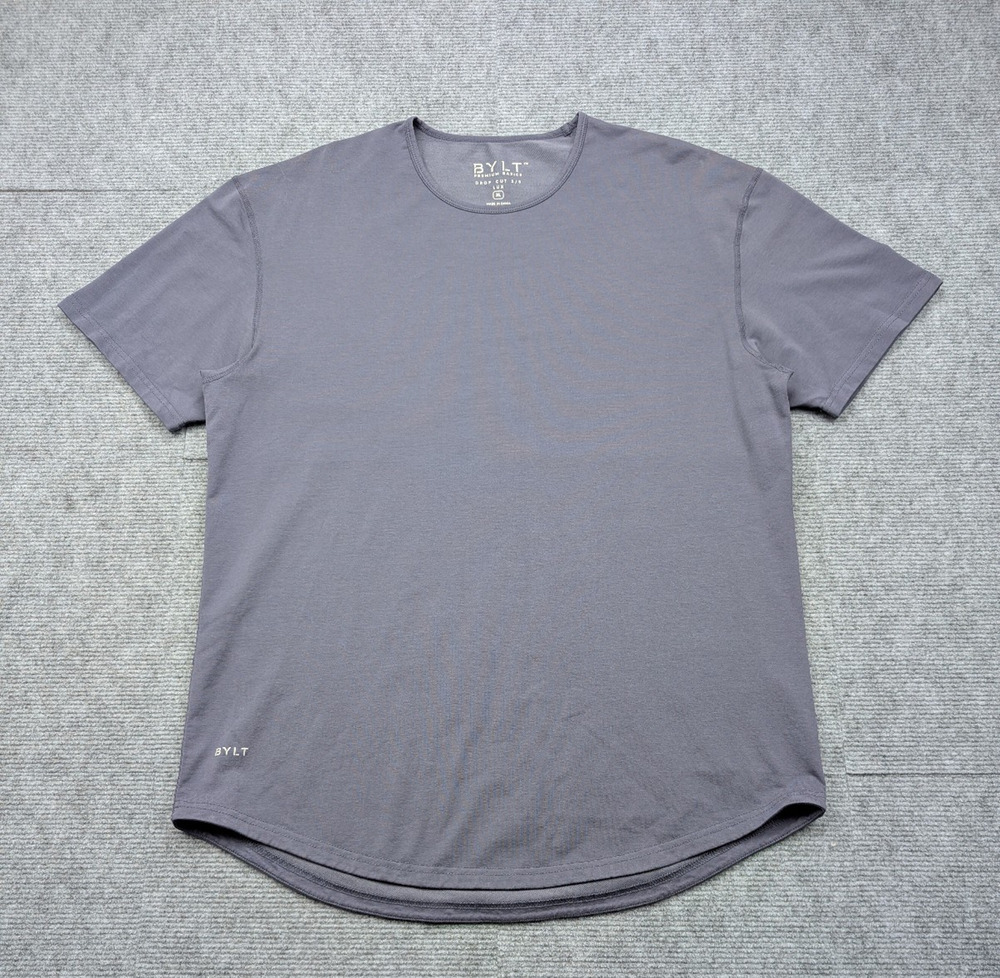 Bylt Basics Drop Cut SS Lux Shirt Men XL Athleisure Minimal Capsule Gray Purple